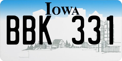 IA license plate BBK331