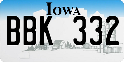 IA license plate BBK332