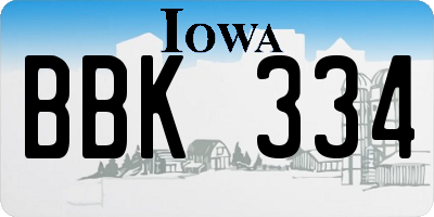 IA license plate BBK334
