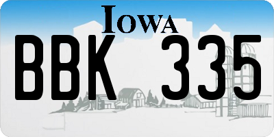 IA license plate BBK335