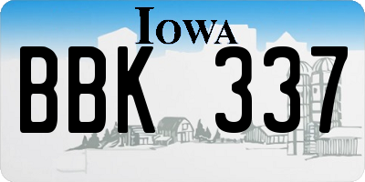 IA license plate BBK337