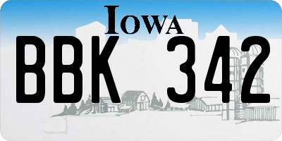 IA license plate BBK342