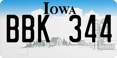 IA license plate BBK344
