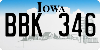 IA license plate BBK346