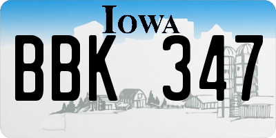 IA license plate BBK347