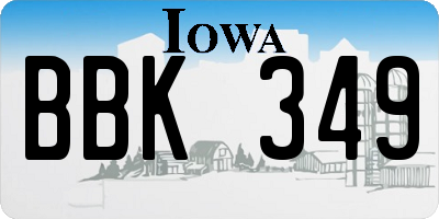IA license plate BBK349