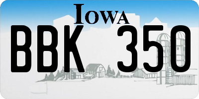 IA license plate BBK350