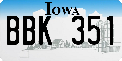 IA license plate BBK351