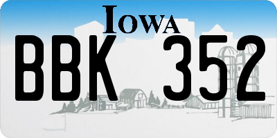 IA license plate BBK352