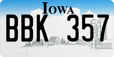 IA license plate BBK357