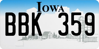 IA license plate BBK359