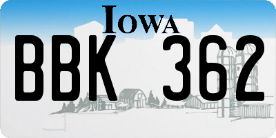 IA license plate BBK362
