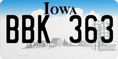 IA license plate BBK363