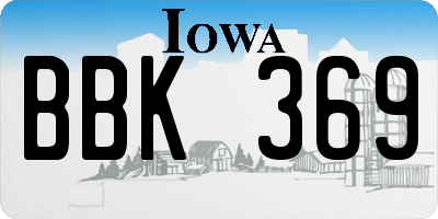 IA license plate BBK369