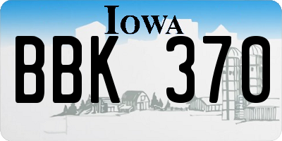 IA license plate BBK370