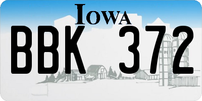 IA license plate BBK372