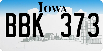 IA license plate BBK373