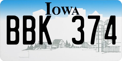 IA license plate BBK374