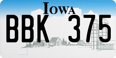 IA license plate BBK375