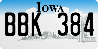 IA license plate BBK384