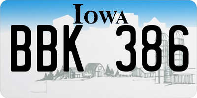 IA license plate BBK386