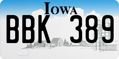 IA license plate BBK389