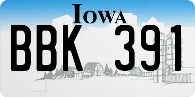 IA license plate BBK391
