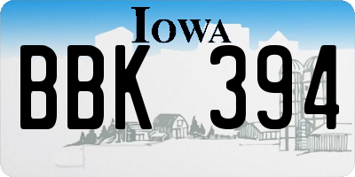 IA license plate BBK394