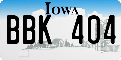 IA license plate BBK404