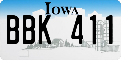 IA license plate BBK411