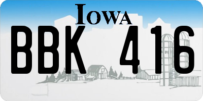 IA license plate BBK416