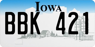 IA license plate BBK421