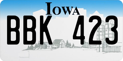 IA license plate BBK423