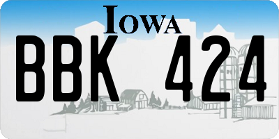IA license plate BBK424