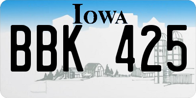 IA license plate BBK425