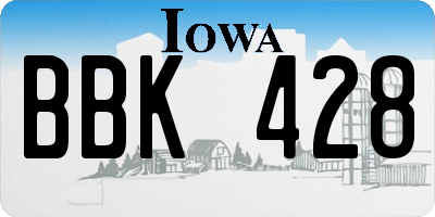 IA license plate BBK428
