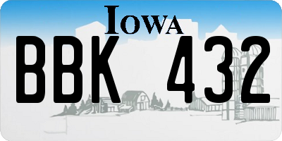 IA license plate BBK432
