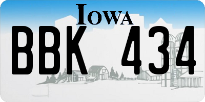 IA license plate BBK434