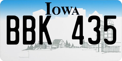 IA license plate BBK435