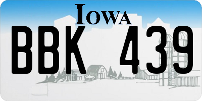 IA license plate BBK439