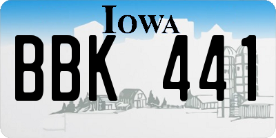 IA license plate BBK441
