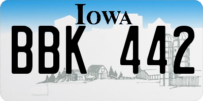 IA license plate BBK442