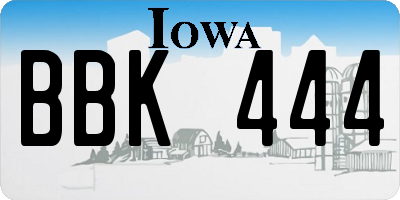 IA license plate BBK444