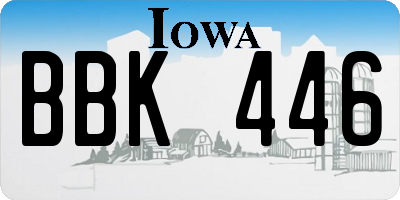 IA license plate BBK446