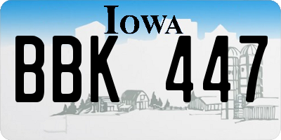 IA license plate BBK447