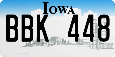 IA license plate BBK448