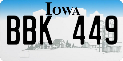 IA license plate BBK449