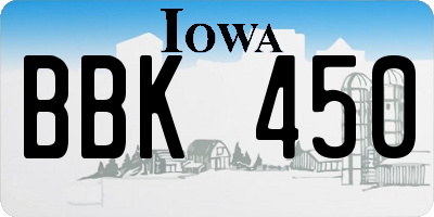 IA license plate BBK450