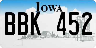 IA license plate BBK452