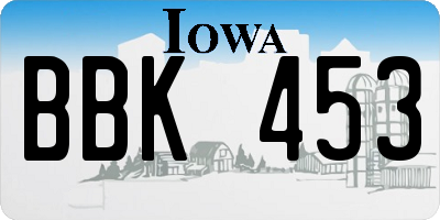 IA license plate BBK453